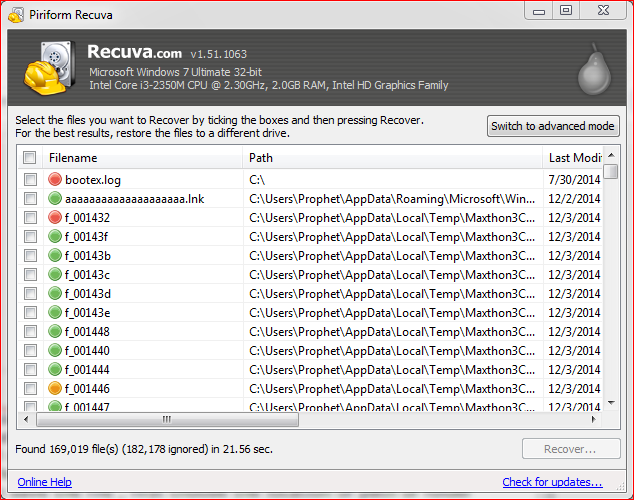 recover files