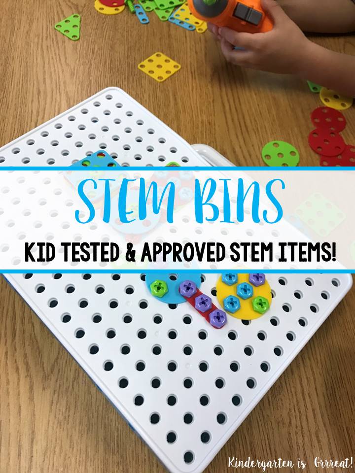 Kindergarten is Grrreat! 10+ STEM Bin Ideas for Kinders!