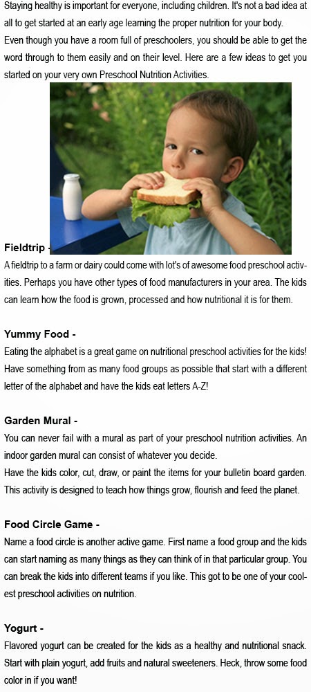 Nutrition activities for preschoolers