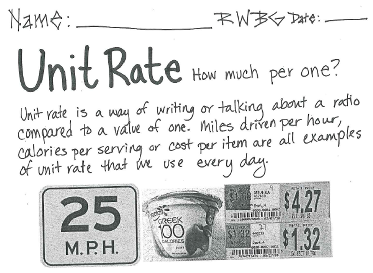 Miss Kahrimanis's Blog: Unit Rate