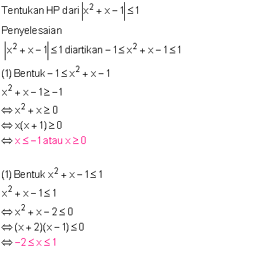 Contoh Soal Pertidaksamaan Dan Persamaan Nilai Mutlak