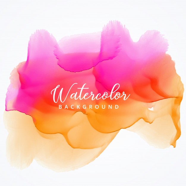 Pink and orange watercolor stain background Free Vector