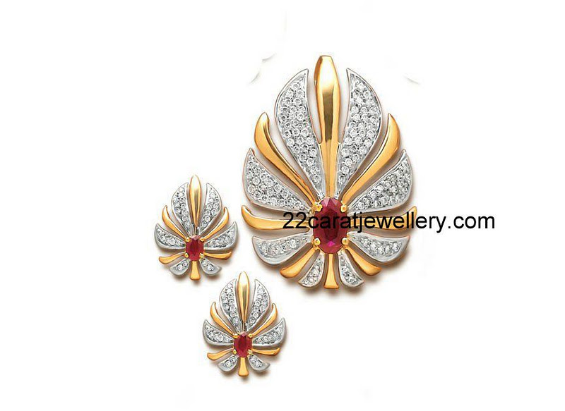 Pendants And Earrings With Diamonds Jewellery Designs Pendants And Earrings With Diamonds Checkout 22 Carat Gold Simple Designer