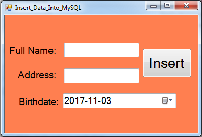 insert values into mysql database table using vbnet