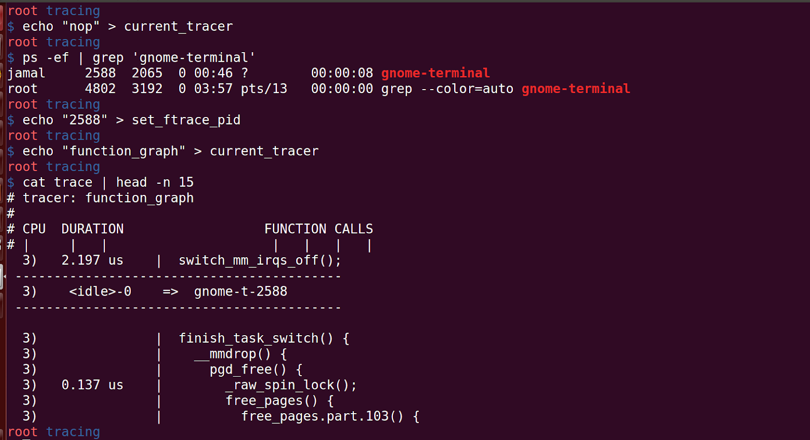 Debugging Linux Kernel using ftrace Part4 - Tracing a specific Process