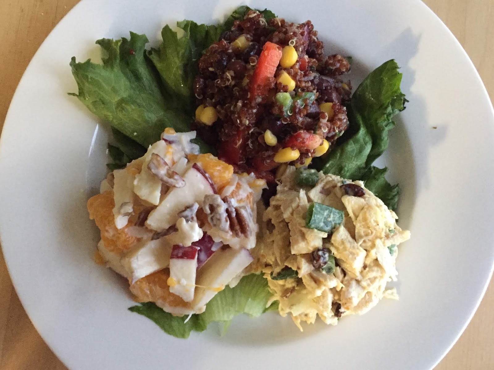 Mother's Kitchen Salad Trio with Roasted Cauliflower Soup