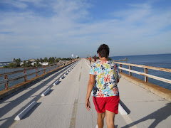 Sharon from STEVADORE inspiring me to walk. Seven Mile Bridge--the old one.