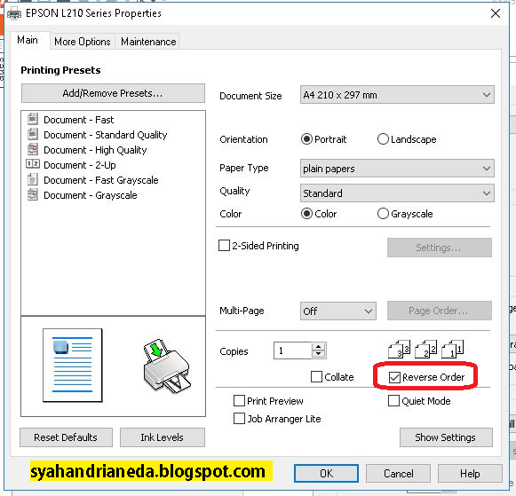 Cara Mencetak (Nge-print) Dokumen dari Halaman Belakang Beberapa Jenis