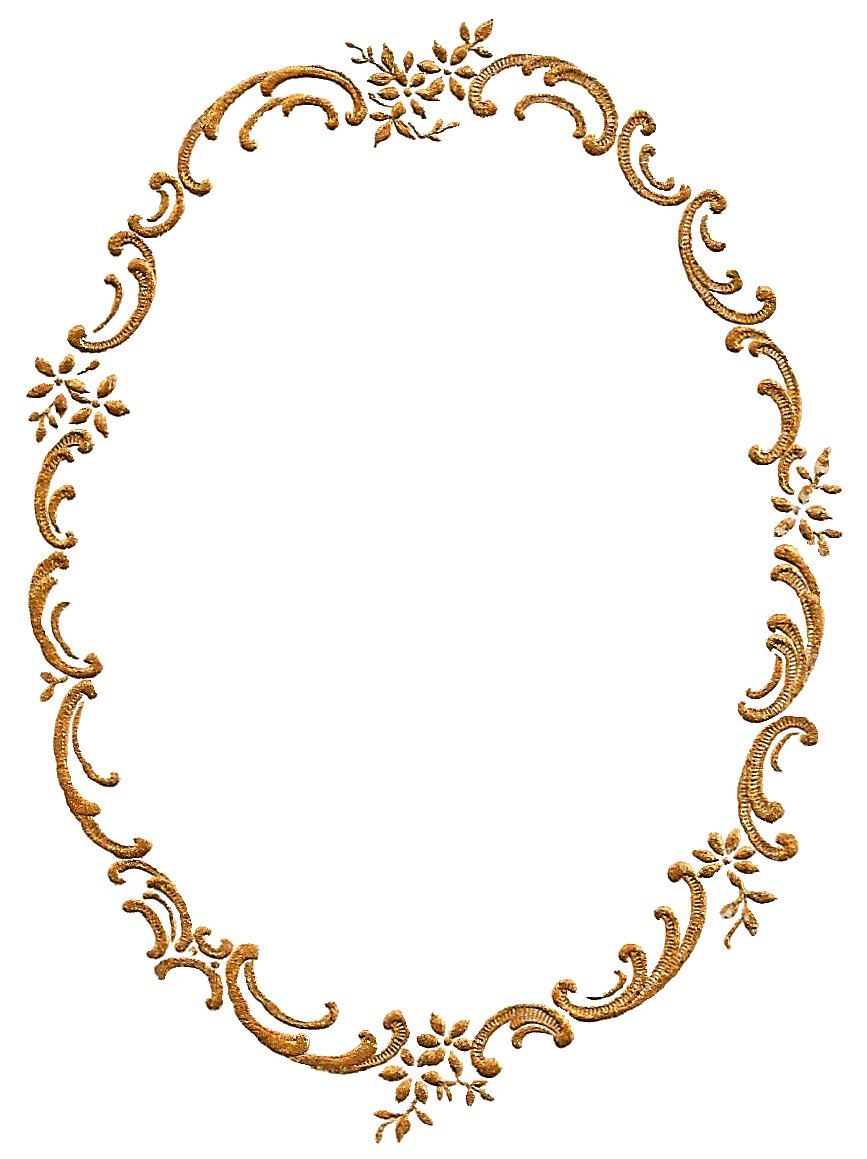 Antique Images Free Frame Border Digital Download Gold Fancy Floral Design