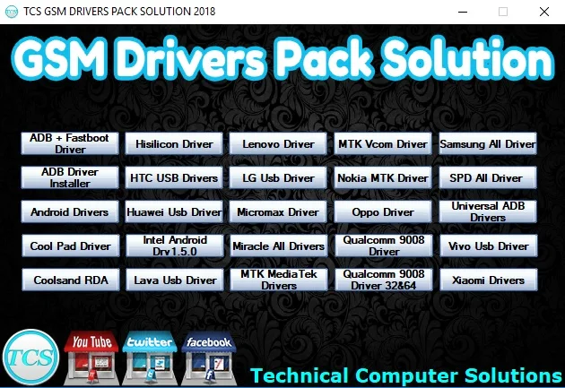 TCS GSM Drivers Pack Solution 2018 Free Download