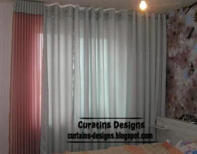 make eyelet curtain for bedroom, pink and grey curtain designs