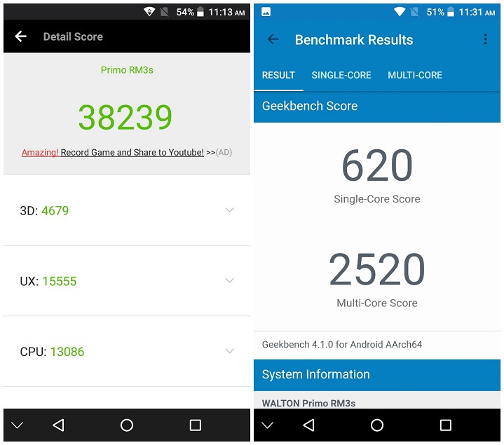 Primo RM3s review Antutu Benchmark Score