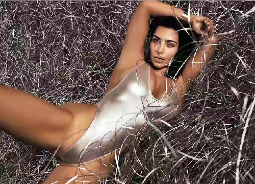 Kim Wears High-Cut Silver Swimsuit In Raunchy New Snap