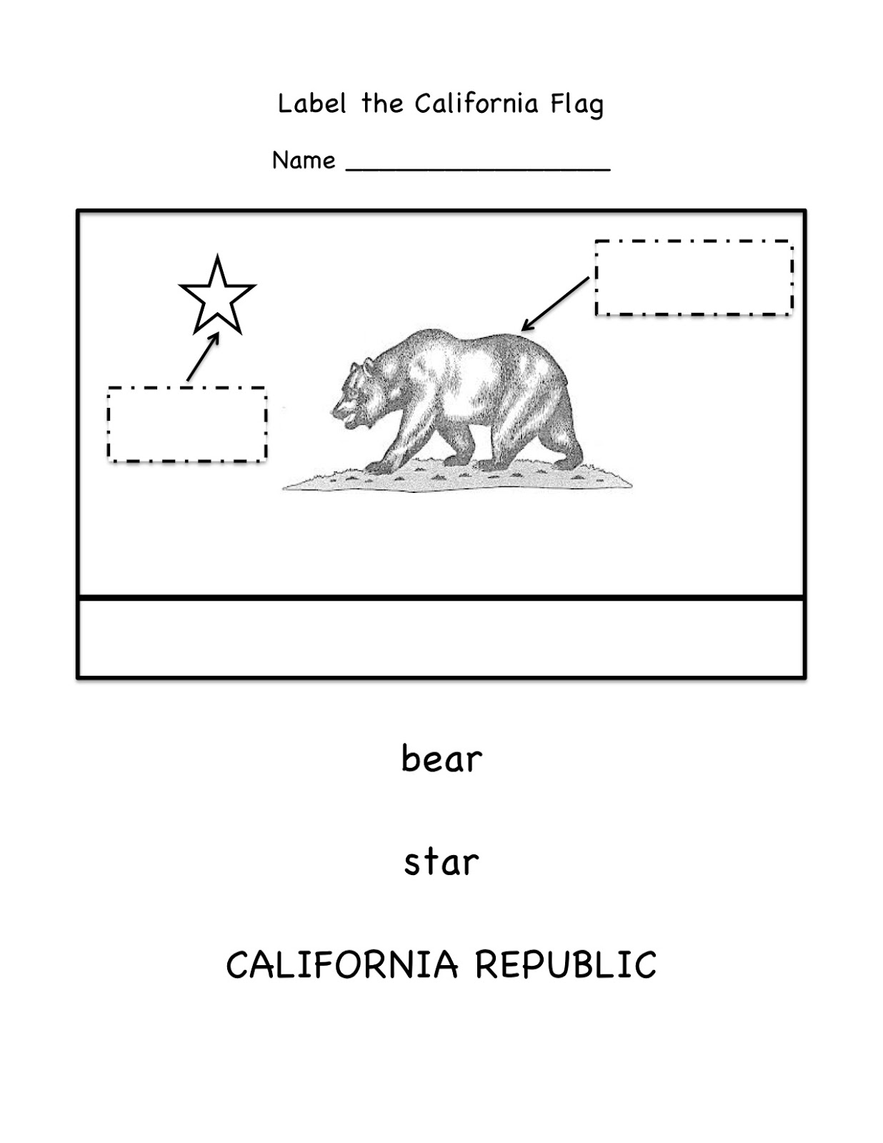 ca state flag coloring pages - photo #48