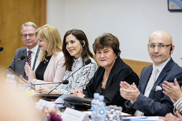 Crown Princess Mary visited Public Health Institute in Moldova. Crown Princess Mary wore Sirup Stine Goya Blouse