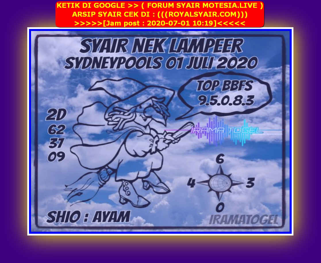 Prediksi Syair Sydney 1 Juli 2020 KODE SYAIR SGP SYAIR