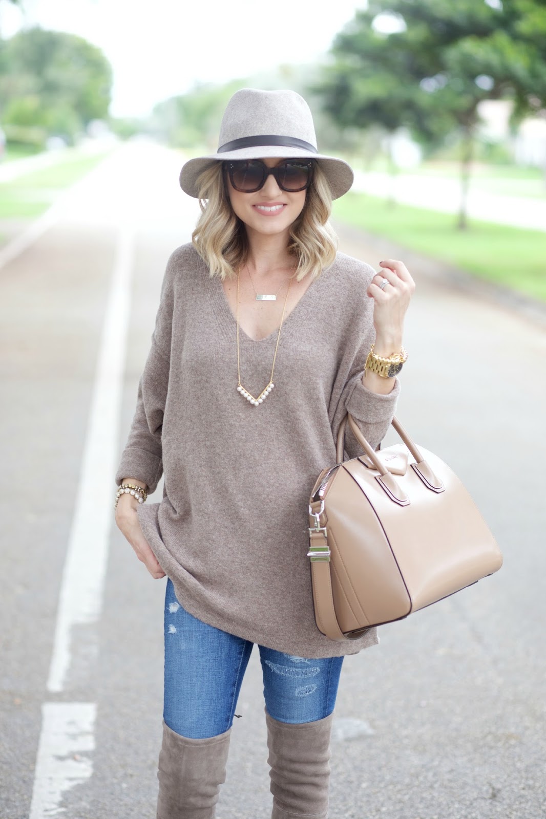 Oversized Sweater and Over the Knee Boots... | A Spoonful of Style ...