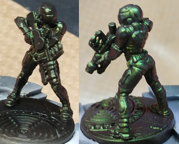 Messing around with some green stuff world paints. Was painting it quickly  to get the idea, but I do like the look of the metallic : r/minipainting