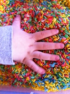 More Than ABC's and 123's: Sensory Table: colored rice