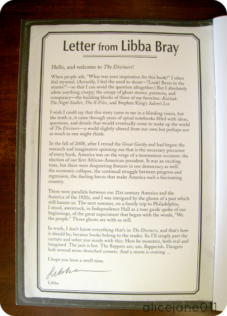 Letter from Libba Bray