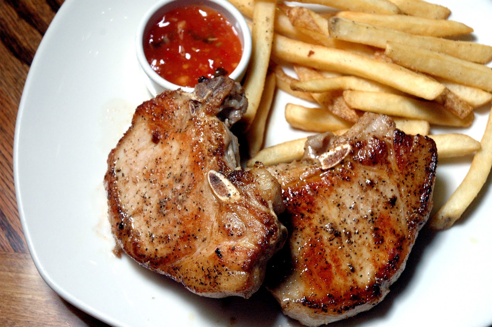 DUDE FOR FOOD A Pork Chop and Salmon Dinner at Outback