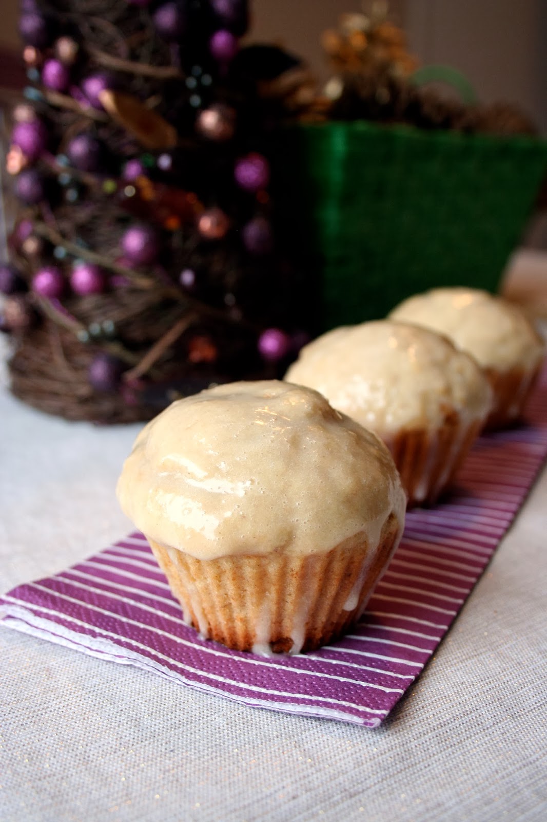 Glazed Eggnog Muffins