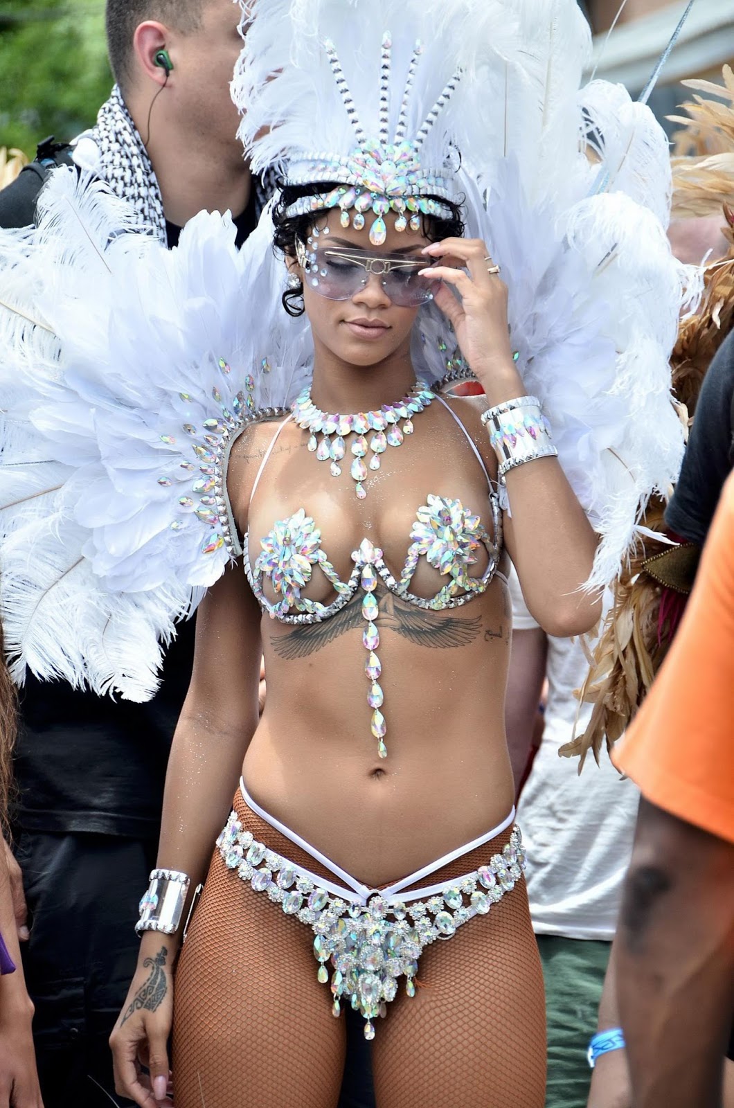Rihanna Wearing Tiny Carnival Costume At Kadooment Day