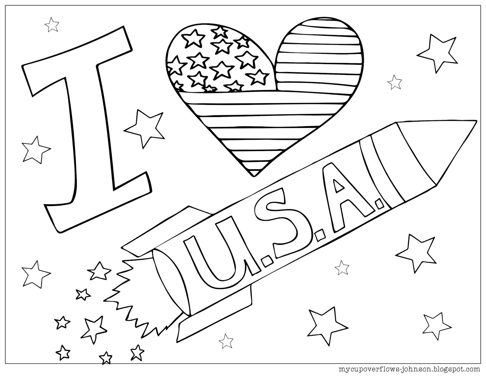 My Cup Overflows: Coloring Pages for the 4th of July