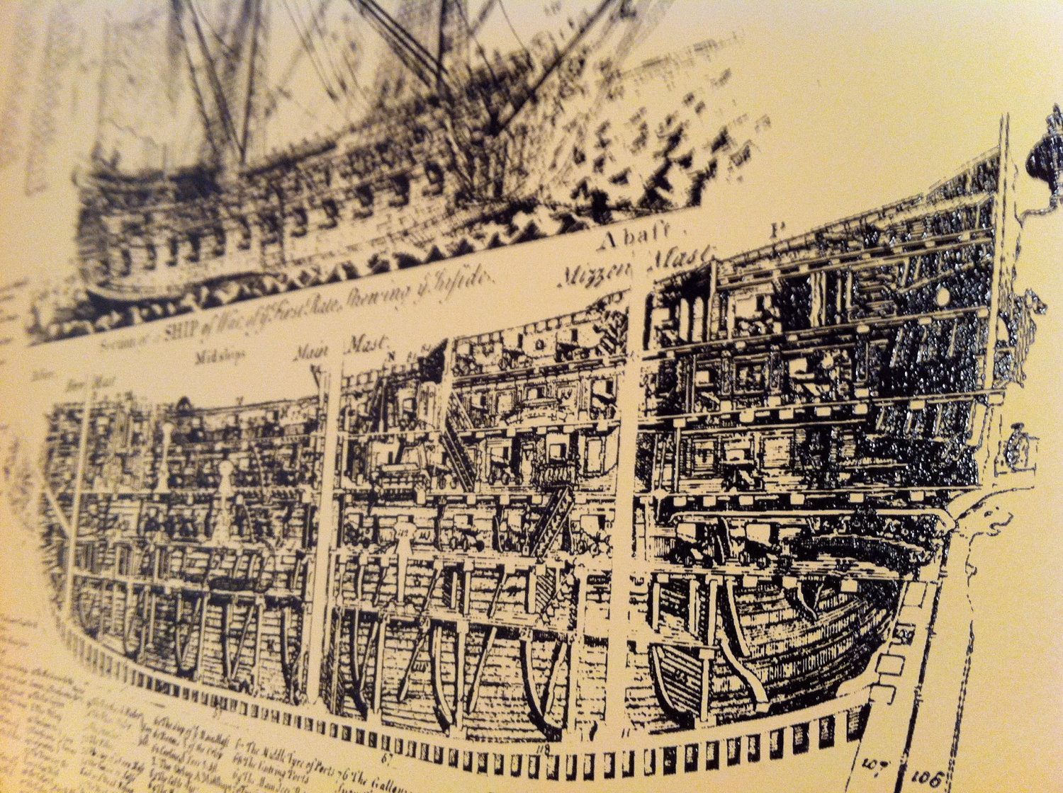Auction: Old Ship Diagram Poster (22x28) | Heart Strings