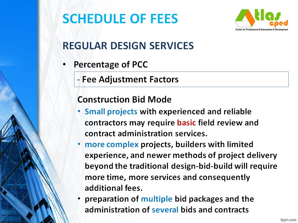 Architects' Guidelines Methods of Compensation and Schedule of Fees