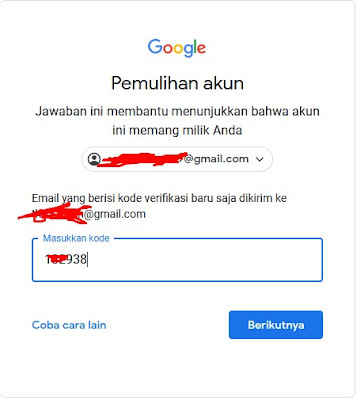Kode Pemulihan - Lupa Password Gmail