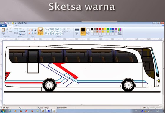  desain  Langkah Langkah membuat gambar bus  menggunakan 