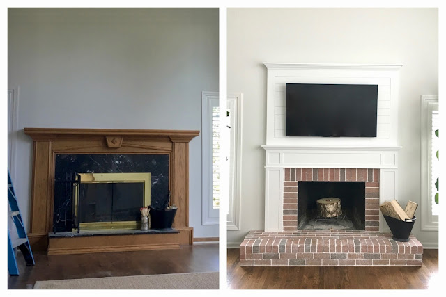 Amanda Rapp Design: Farmhouse Fireplace Remodel