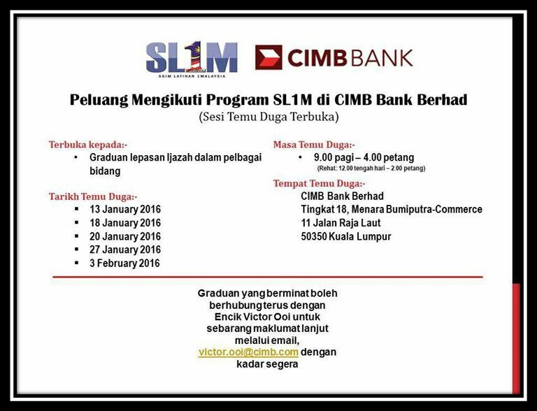 Jawatan Kosong : SL1M CIMB Bank