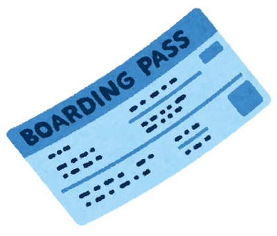 搭乗券のイラスト(斜め)