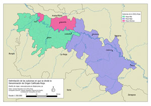 Mapa de subzonas de la DOCa Rioja