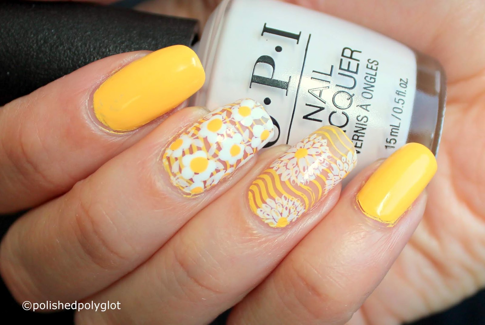 4. Grey and Yellow Striped Nail Art - wide 4