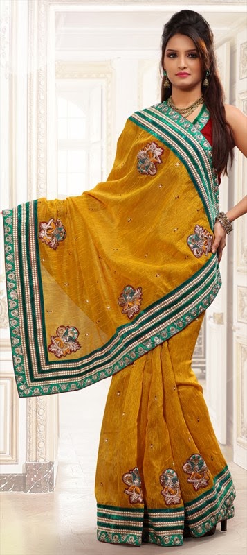 Latest Silk Sarees Party Wear Collection For Women From Winter 2014
