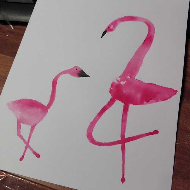[DIY] Flamingo-Bild mit Federn