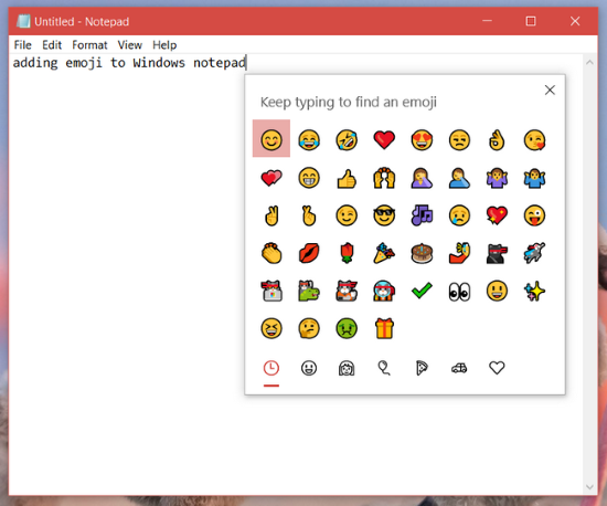 Emoji in Windows 10 Emoji in Windows 10