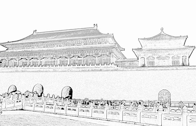 chinese architectural style sketch