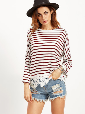 http://es.shein.com/Burgundy-Striped-Drop-Shoulder-Tee-With-Flower-Lace-Detail-p-310369-cat-1738.html?utm_source=mivida-enblog.blogspot.com.es&utm_medium=blogger&url_from=mivida-enblog&ref=www&rep=dir&ret=es
