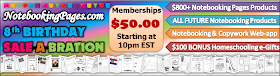HUGE giveaway of 20 lifetime memberships to Notebooking pages.com starting at noon on April 29th and going unitil 10 pm.  