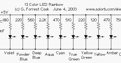 Simple 13 Color LED Rainbow Circuit Diagram | Super Circuit Diagram