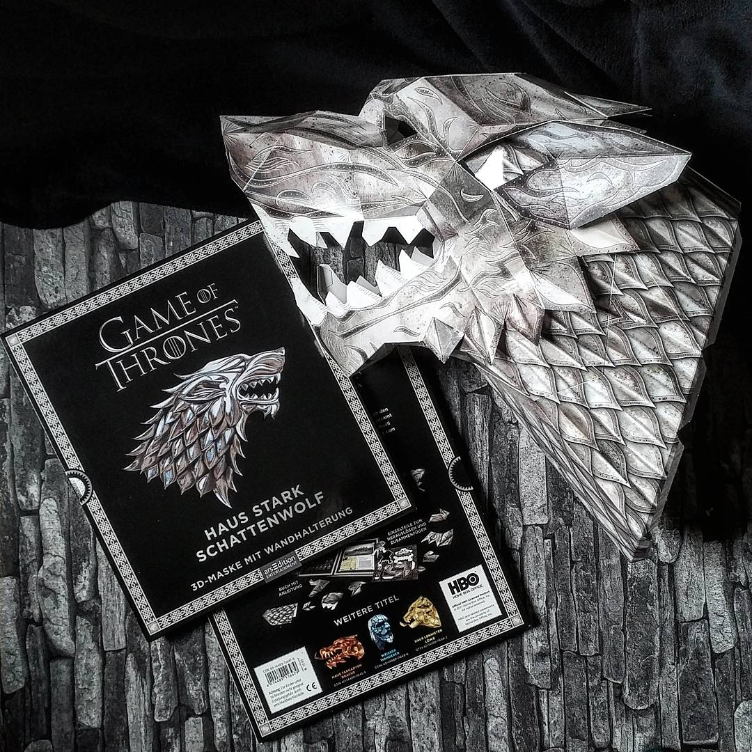 Rezension GAME OF THRONES 3DMaske Haus Stark SCHATTENWOLF Kiddo Seven