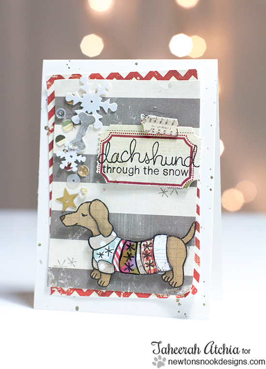 Dachshund Card by Taheerah Atchia for Newton's Nook Designs - Holiday Hounds Dog Stamp set