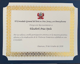 Certificado por exhibición de arte en el Consulado General del Perú en New Jersey, en apoyo a la NO