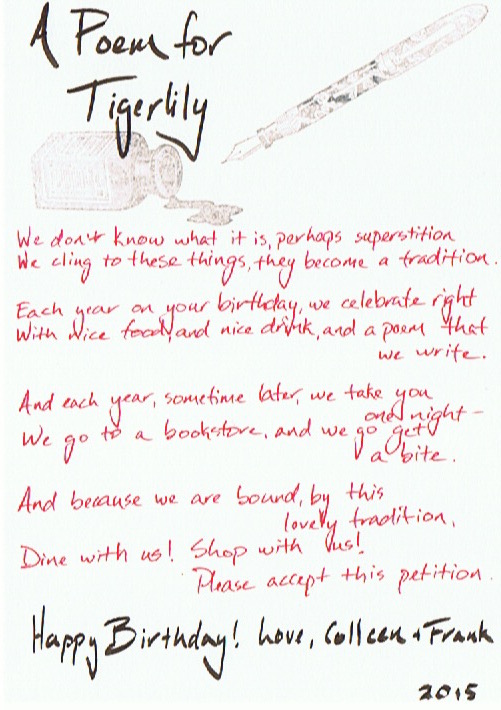 Worthog A Birthday Poem For Tigerlily