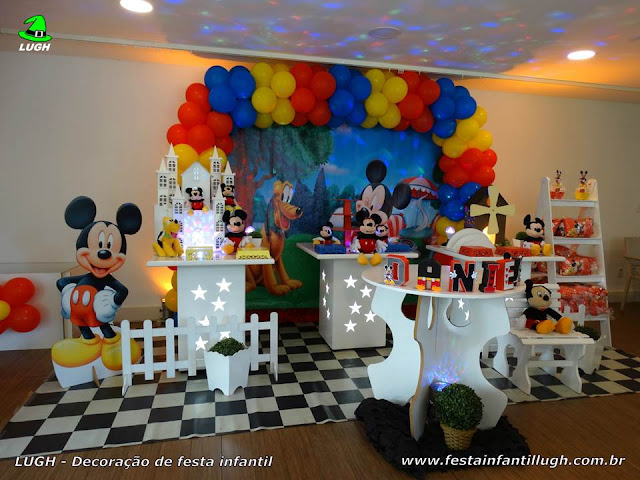 Decoração festa de aniversário Mickey - Mesa provençal