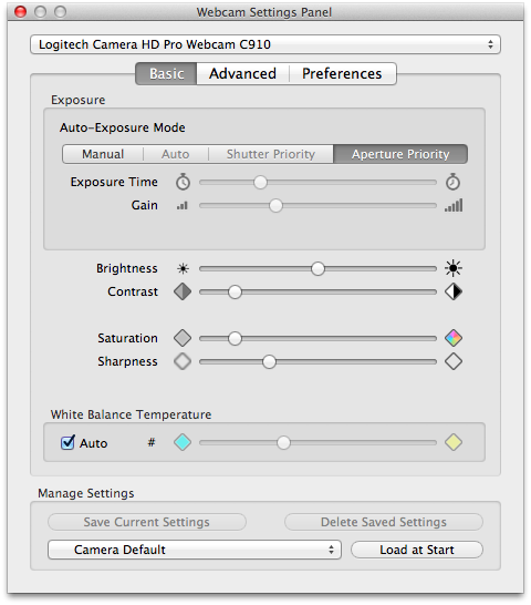 Logitech HD Webcam C910 on Mac OS X